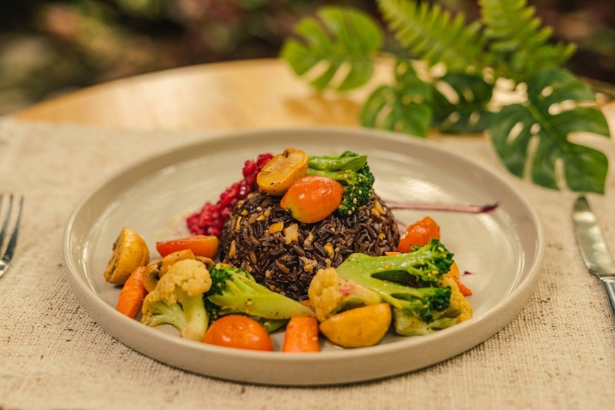 Black Rice Mushroom Risotto